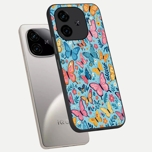  Spring Wing Garden phone case for  iQOO Z9 Turbo showing premium glass back cover with detailed artwork