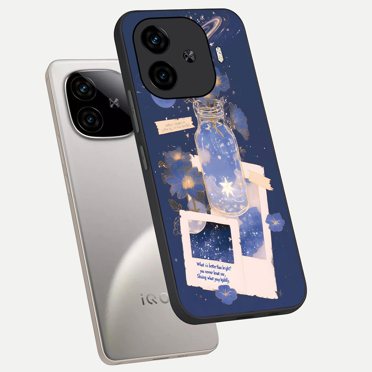  Starlit Cosmic Jar phone case for  iQOO Z9 Turbo showing premium glass back cover with detailed artwork