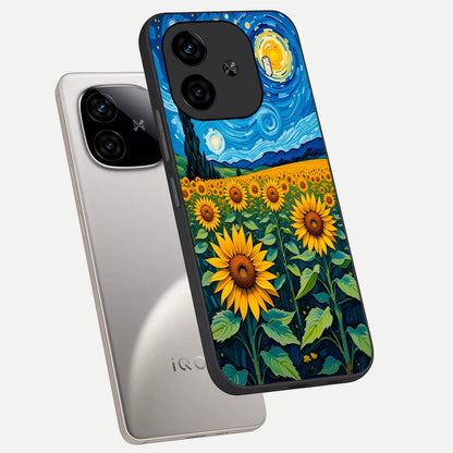 Starry Sunflower Dreams phone case for  iQOO Z9 Turbo showing premium glass back cover with detailed artwork