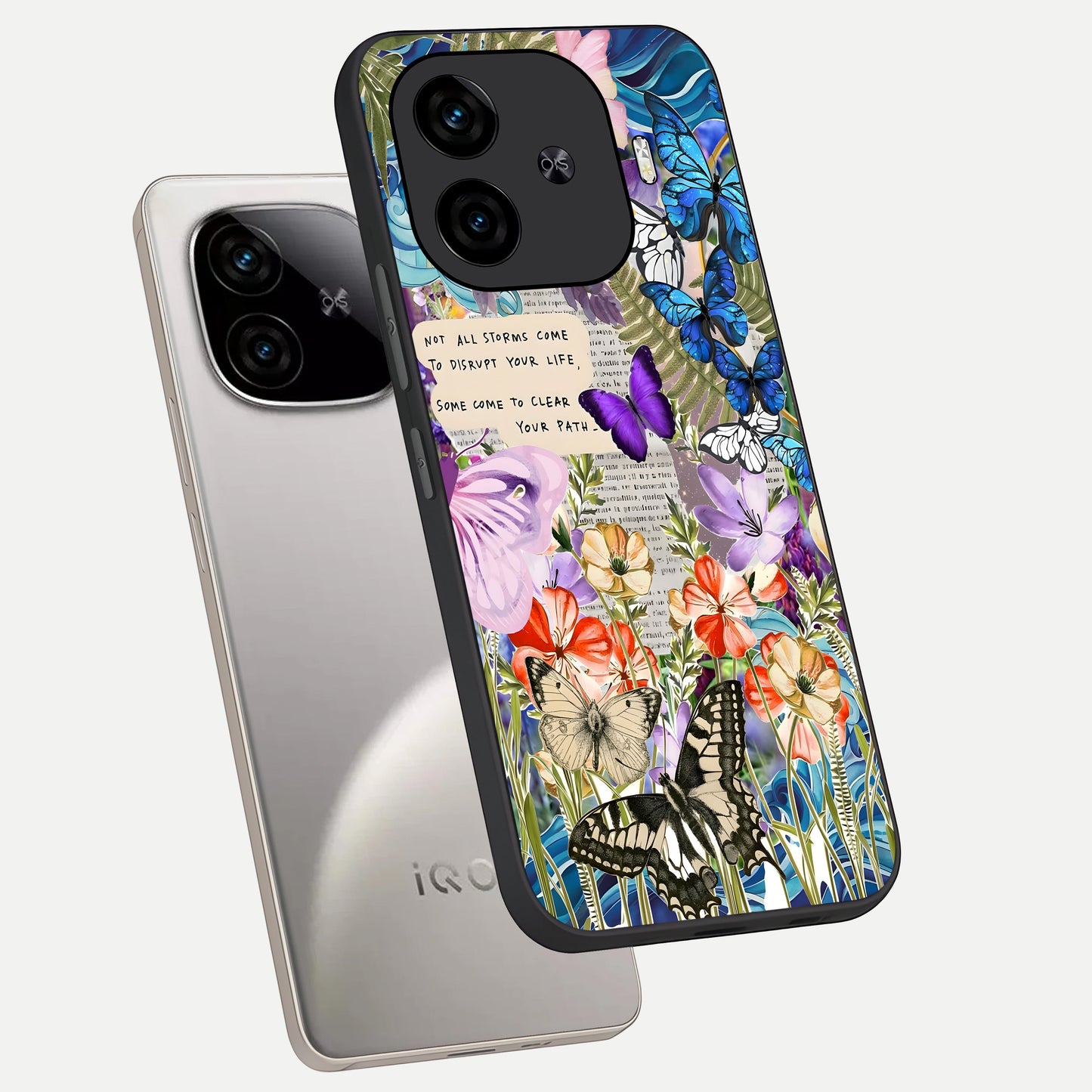  Storm Path Bloom phone case for  iQOO Z9 Turbo showing premium glass back cover with detailed artwork
