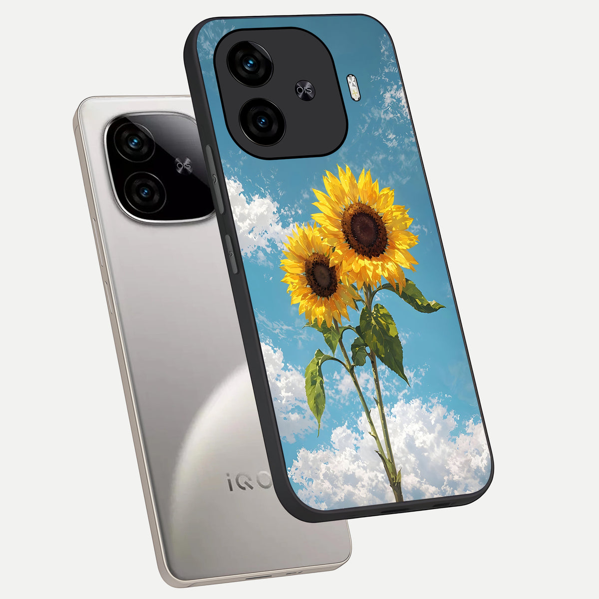  Sunlit Daisy Glow phone case for  iQOO Z9 Turbo showing premium glass back cover with detailed artwork