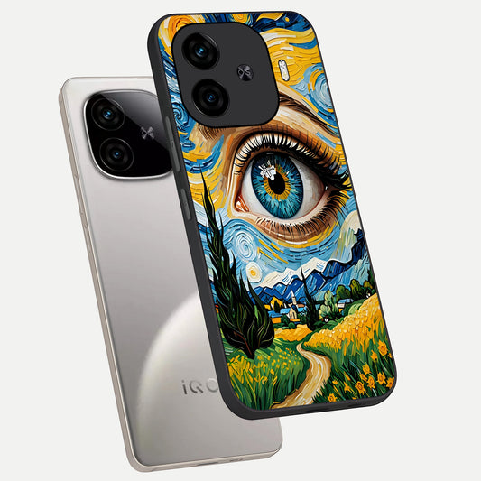  Van Gogh Eye phone case for  iQOO Z9 Turbo showing premium glass back cover with detailed artwork