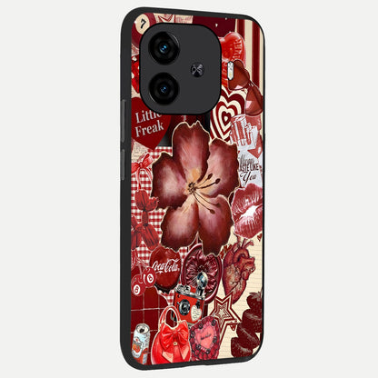  Aesthetic Little Freak back cover for  iQOO Z9 Turbo slim fit glass case with vibrant aesthetic design