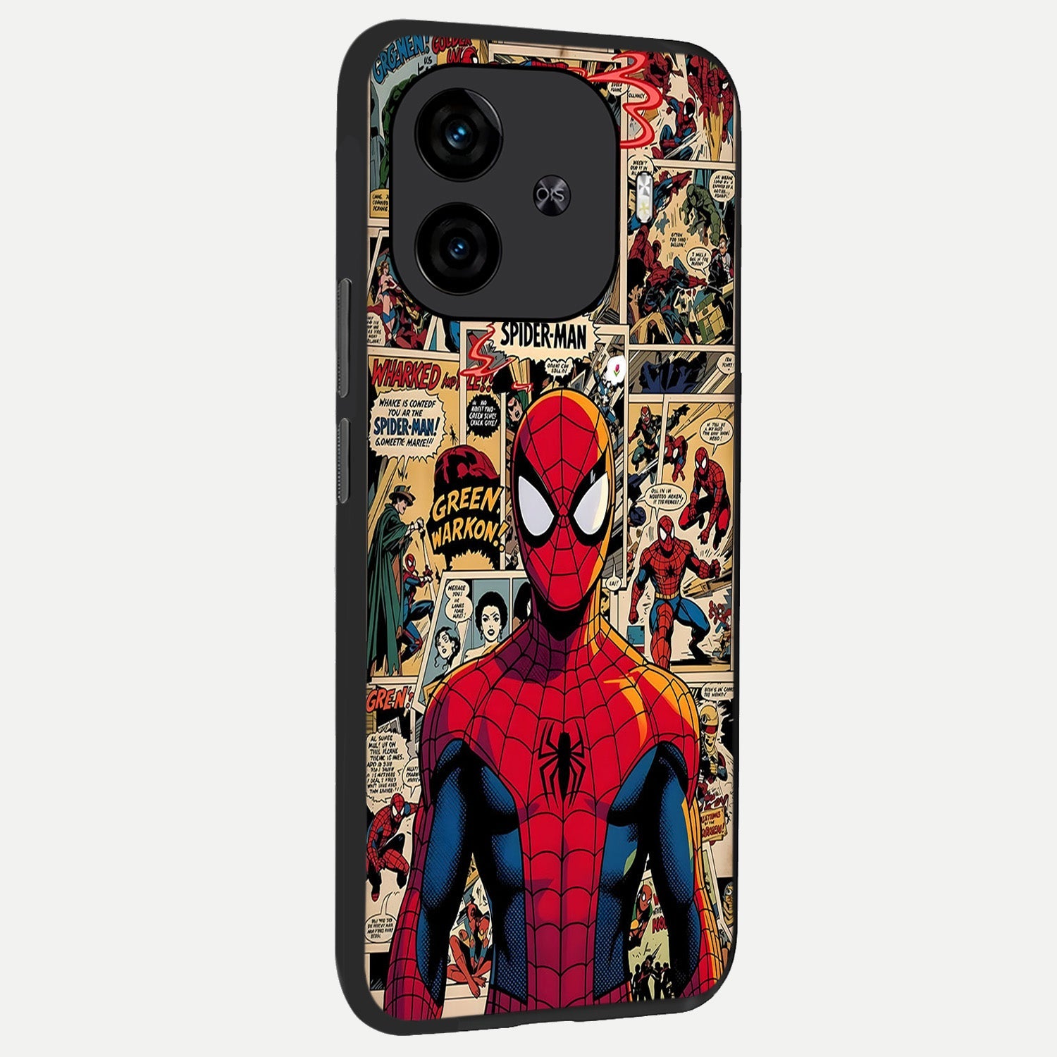  Aesthetic Spider back cover for  iQOO Z9 Turbo slim fit glass case with vibrant aesthetic design