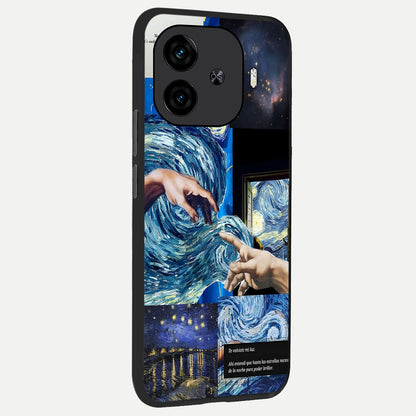  Aesthetic Vando Hands back cover for  iQOO Z9 Turbo slim fit glass case with vibrant aesthetic design