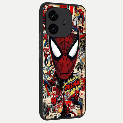  Aesthetic Wonder Spider back cover for  iQOO Z9 Turbo slim fit glass case with vibrant aesthetic design