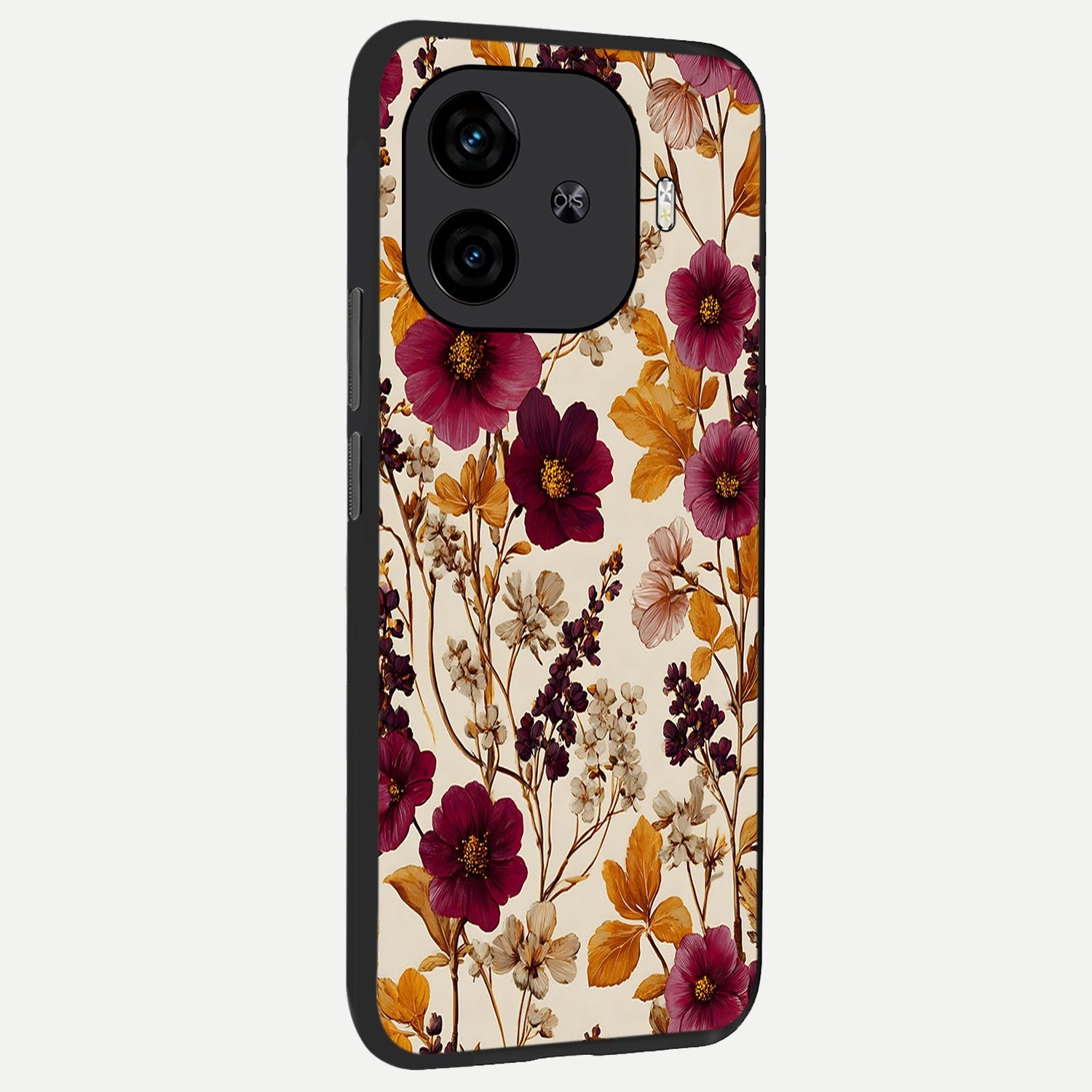  Autumn Wine Bloom back cover for  iQOO Z9 Turbo slim fit glass case with vibrant aesthetic design