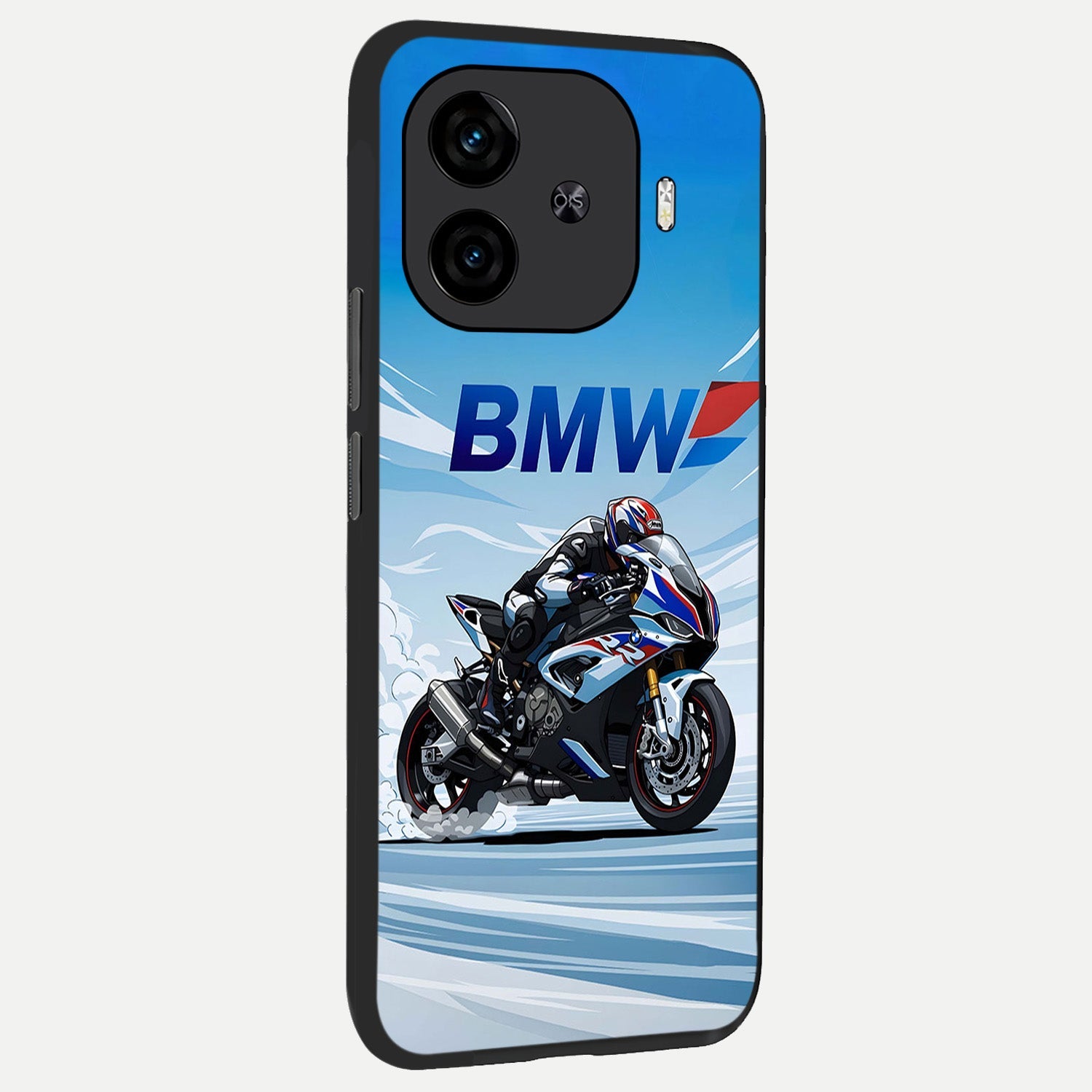  BMW Power Drift back cover for  iQOO Z9 Turbo slim fit glass case with vibrant aesthetic design