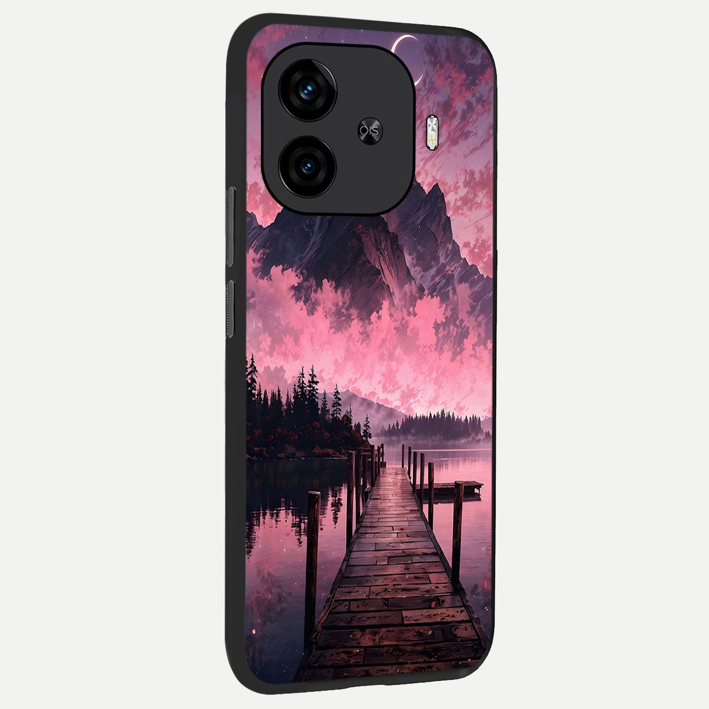  Beautiful Mountain View back cover for  iQOO Z9 Turbo slim fit glass case with vibrant aesthetic design