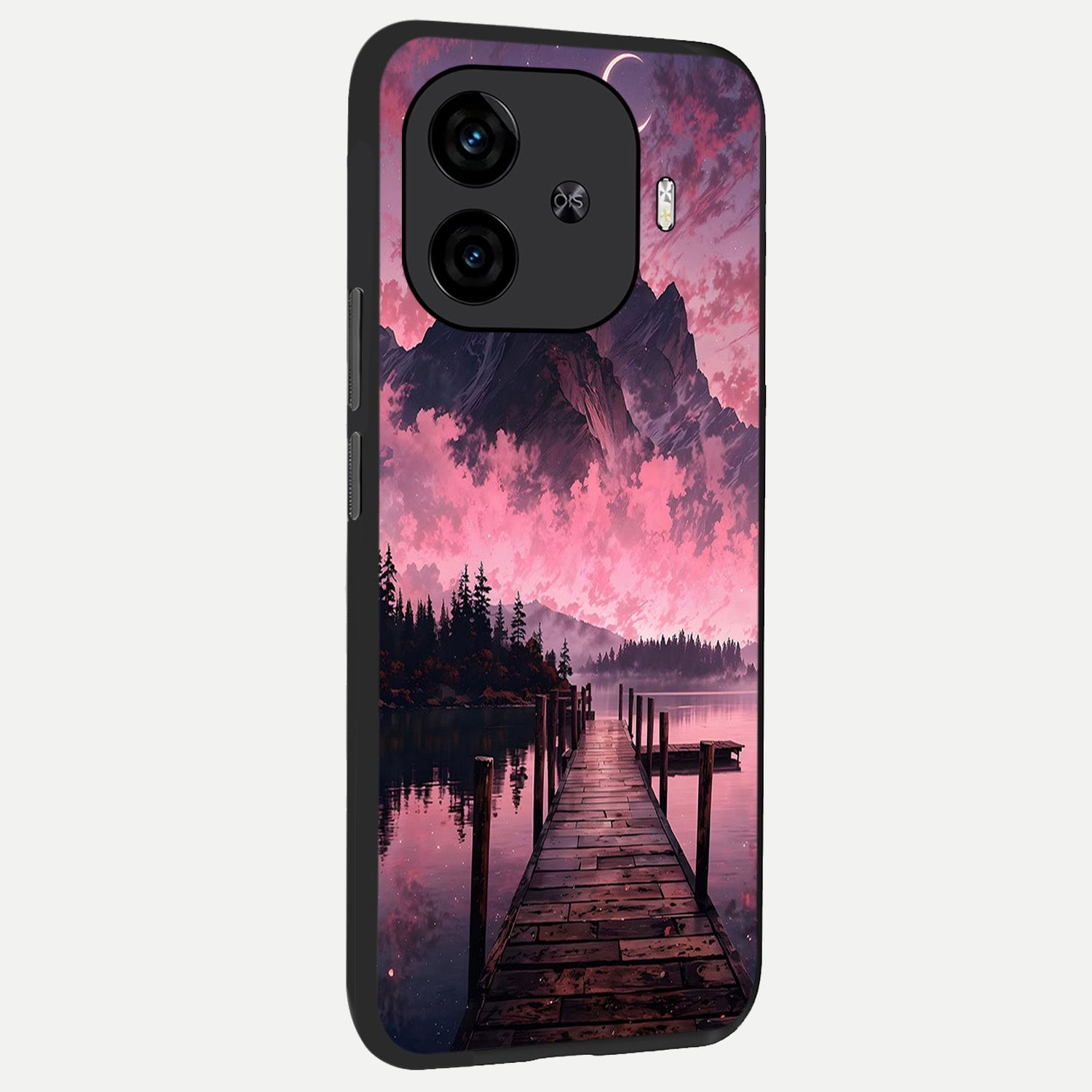  Beautiful Mountain View back cover for  iQOO Z9 Turbo slim fit glass case with vibrant aesthetic design
