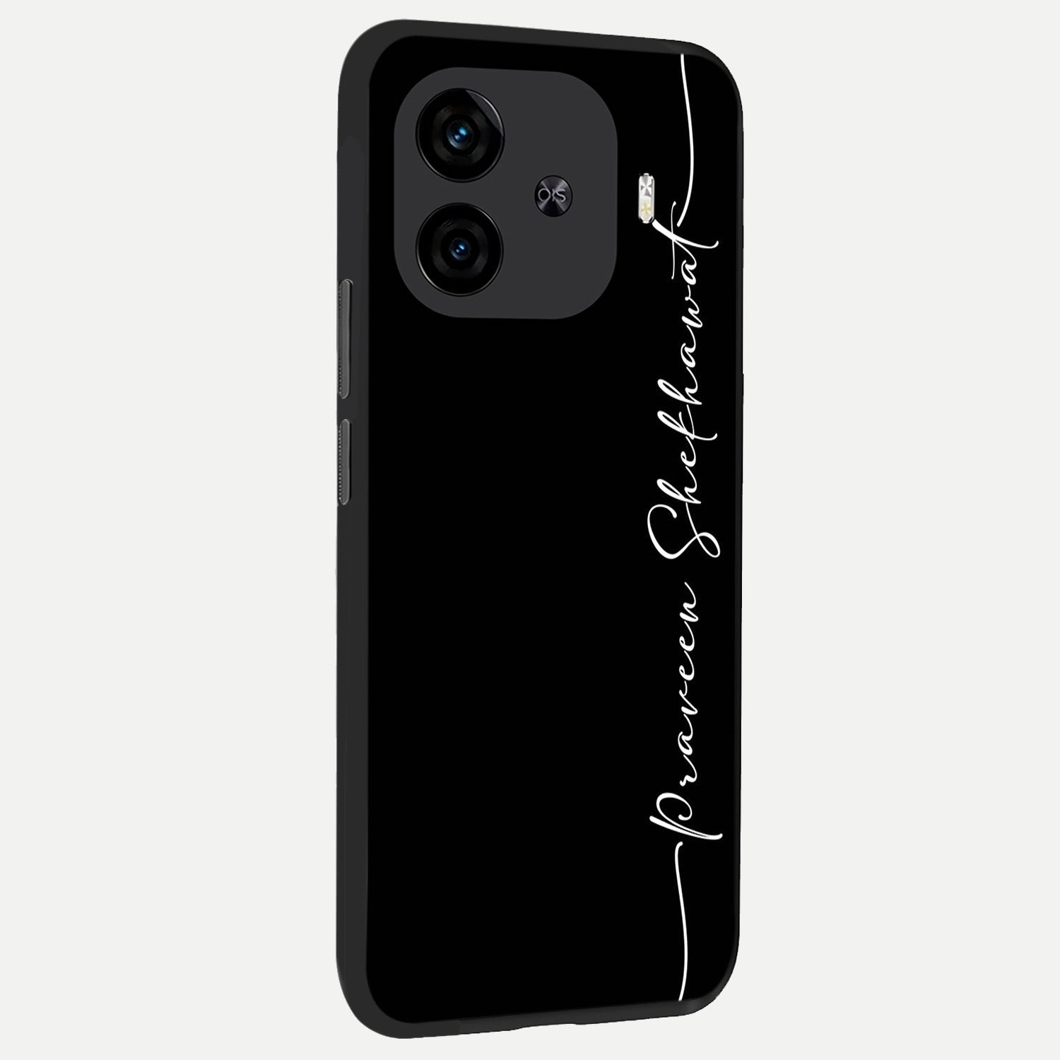  Black Tune Custom Name back cover for  iQOO Z9 Turbo slim fit glass case with vibrant aesthetic design