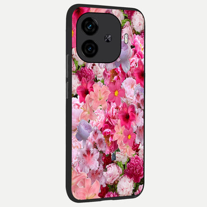  Bloom Crush Fantasy back cover for  iQOO Z9 Turbo slim fit glass case with vibrant aesthetic design