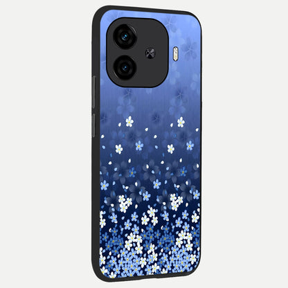  Blue Starry back cover for  iQOO Z9 Turbo slim fit glass case with vibrant aesthetic design