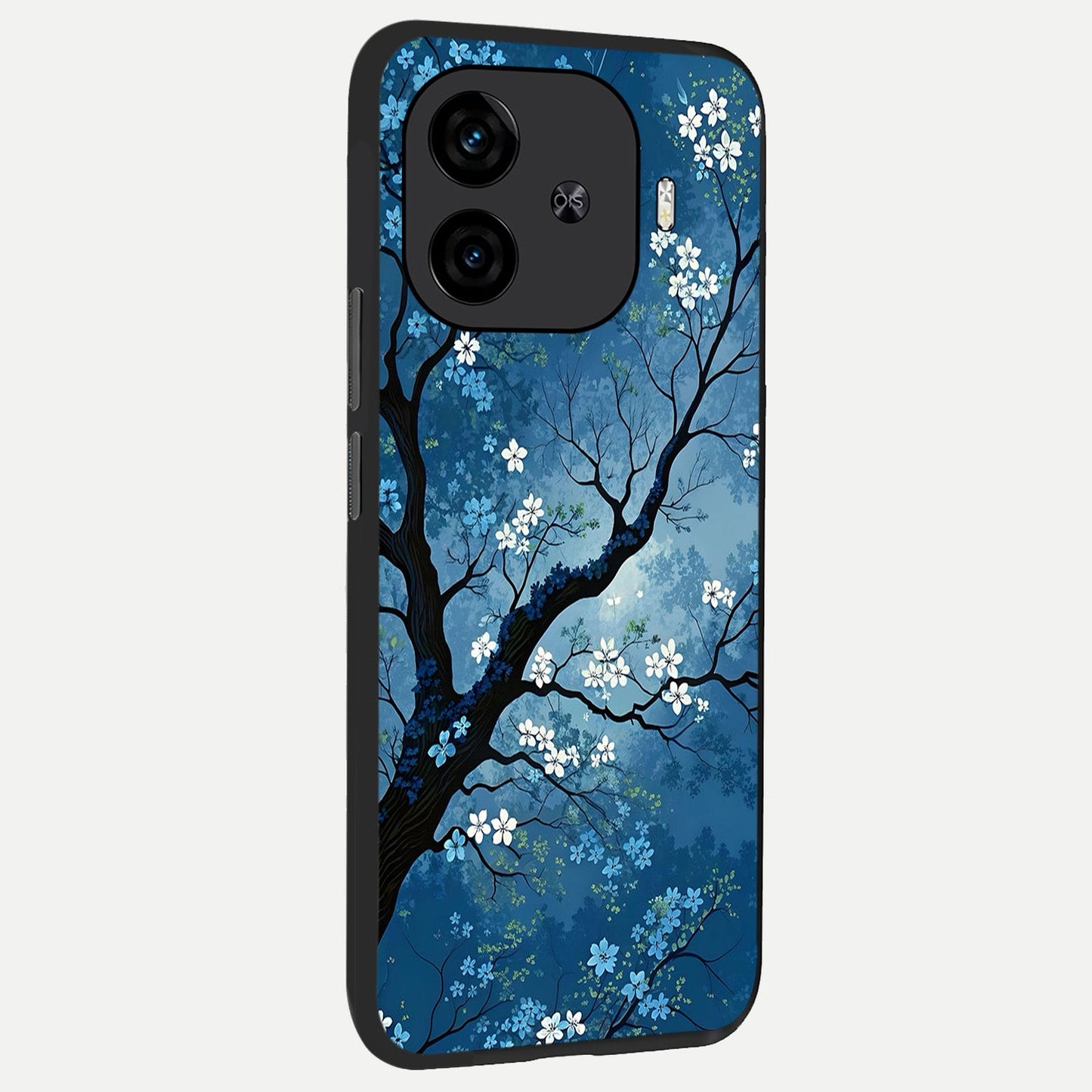  Blue Tree Serenity back cover for  iQOO Z9 Turbo slim fit glass case with vibrant aesthetic design