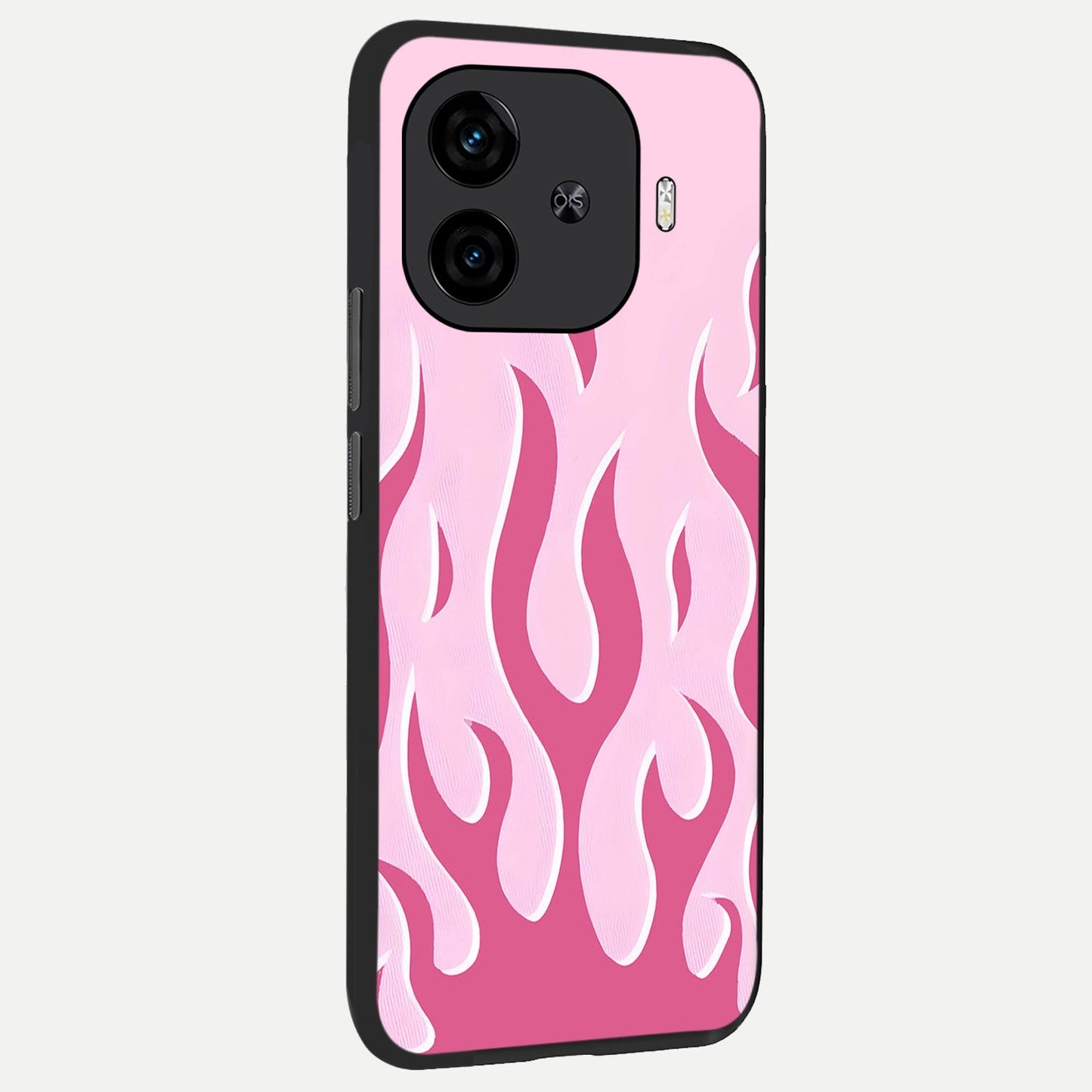  Blush Flame Energy back cover for  iQOO Z9 Turbo slim fit glass case with vibrant aesthetic design