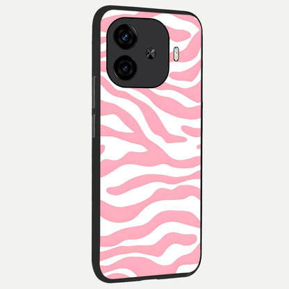  Blush Zebra Flow back cover for  iQOO Z9 Turbo slim fit glass case with vibrant aesthetic design