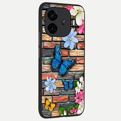  Brick Bloom Flight back cover for  iQOO Z9 Turbo slim fit glass case with vibrant aesthetic design