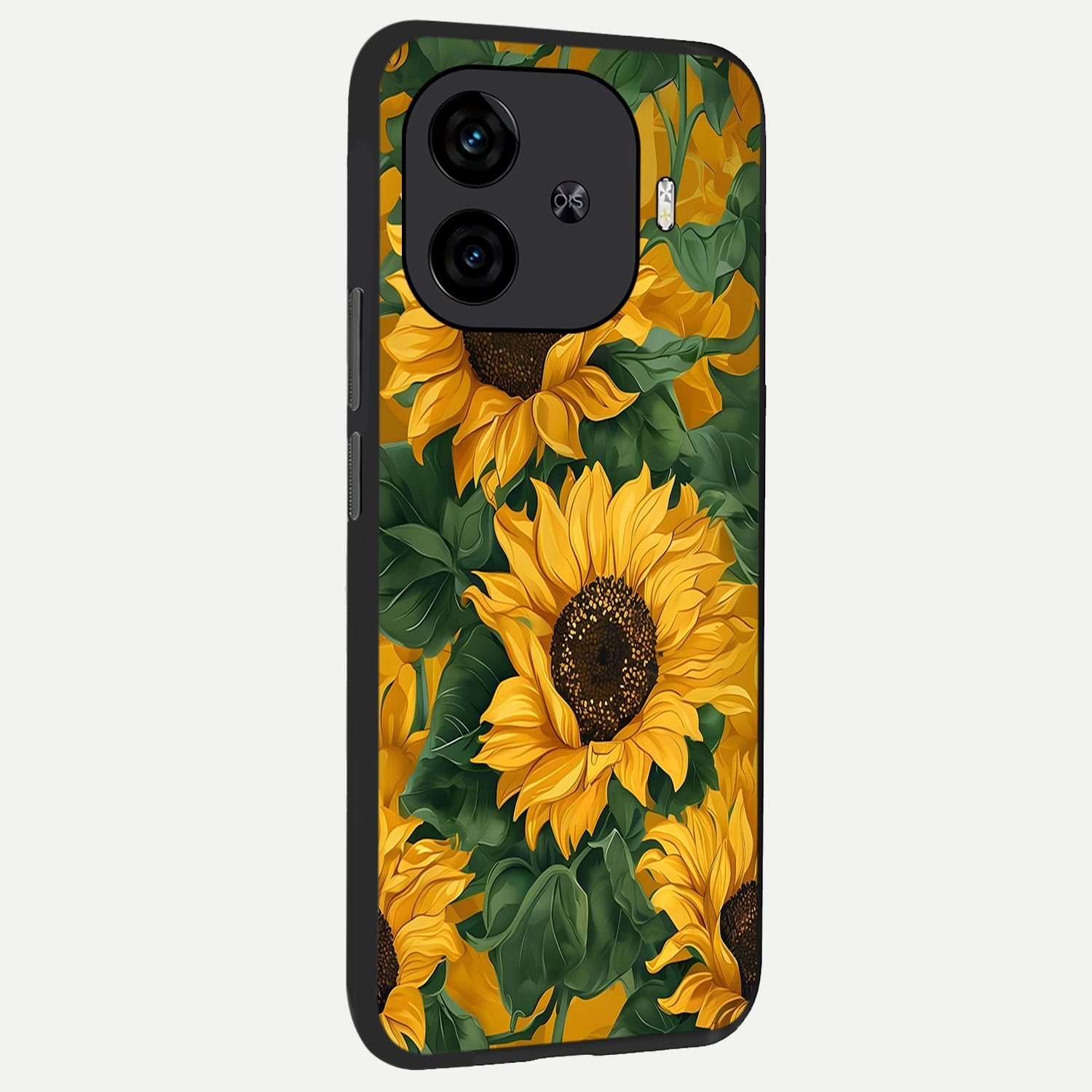  Bright Sunflower Bloom back cover for  iQOO Z9 Turbo slim fit glass case with vibrant aesthetic design