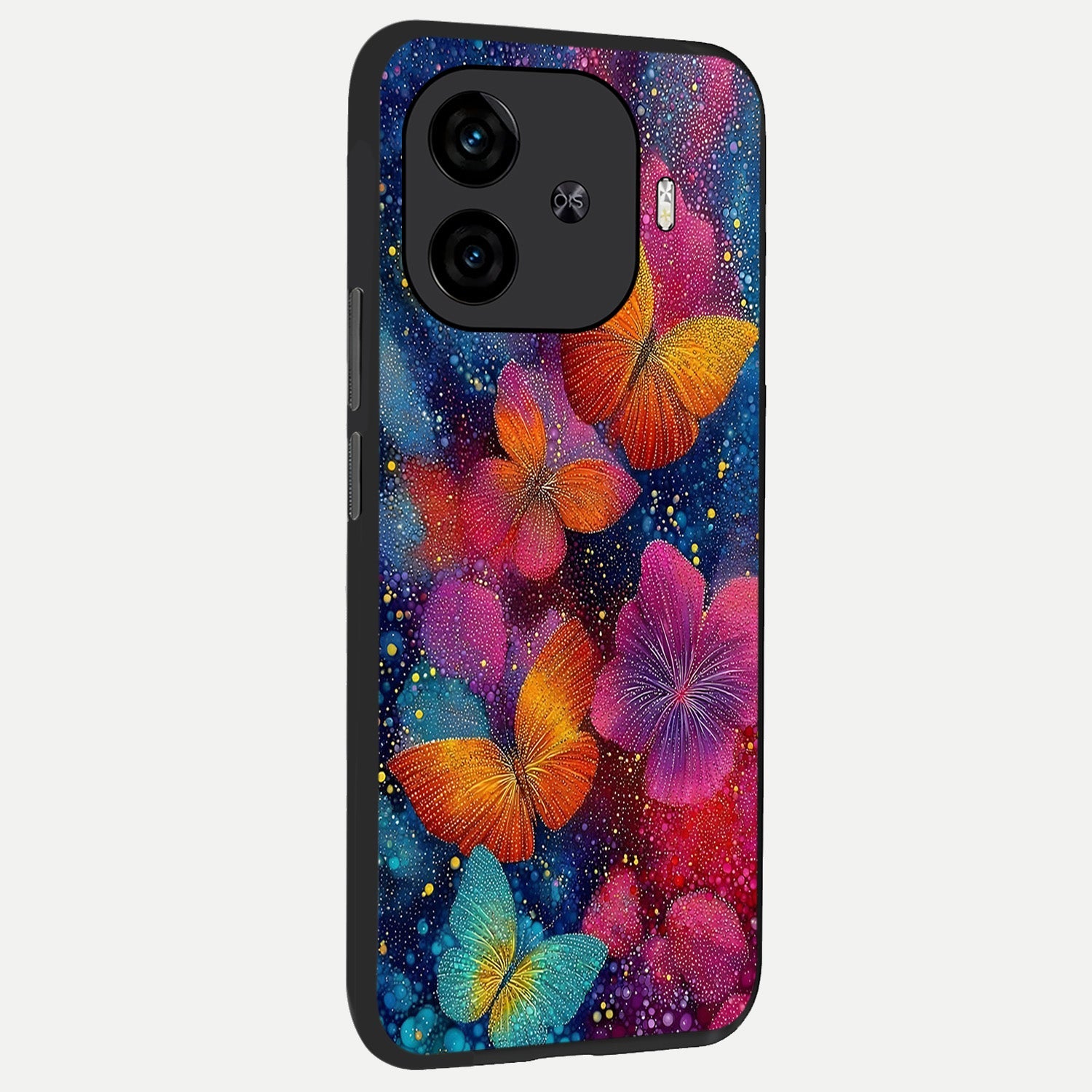  Butterfly Dream Mist back cover for  iQOO Z9 Turbo slim fit glass case with vibrant aesthetic design