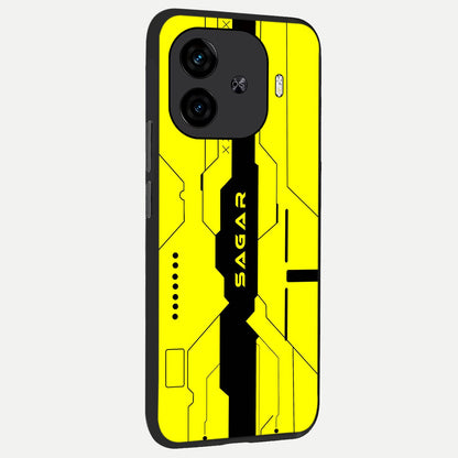  Circuit CYBERPUNK Custom Name back cover for  iQOO Z9 Turbo slim fit glass case with vibrant aesthetic design