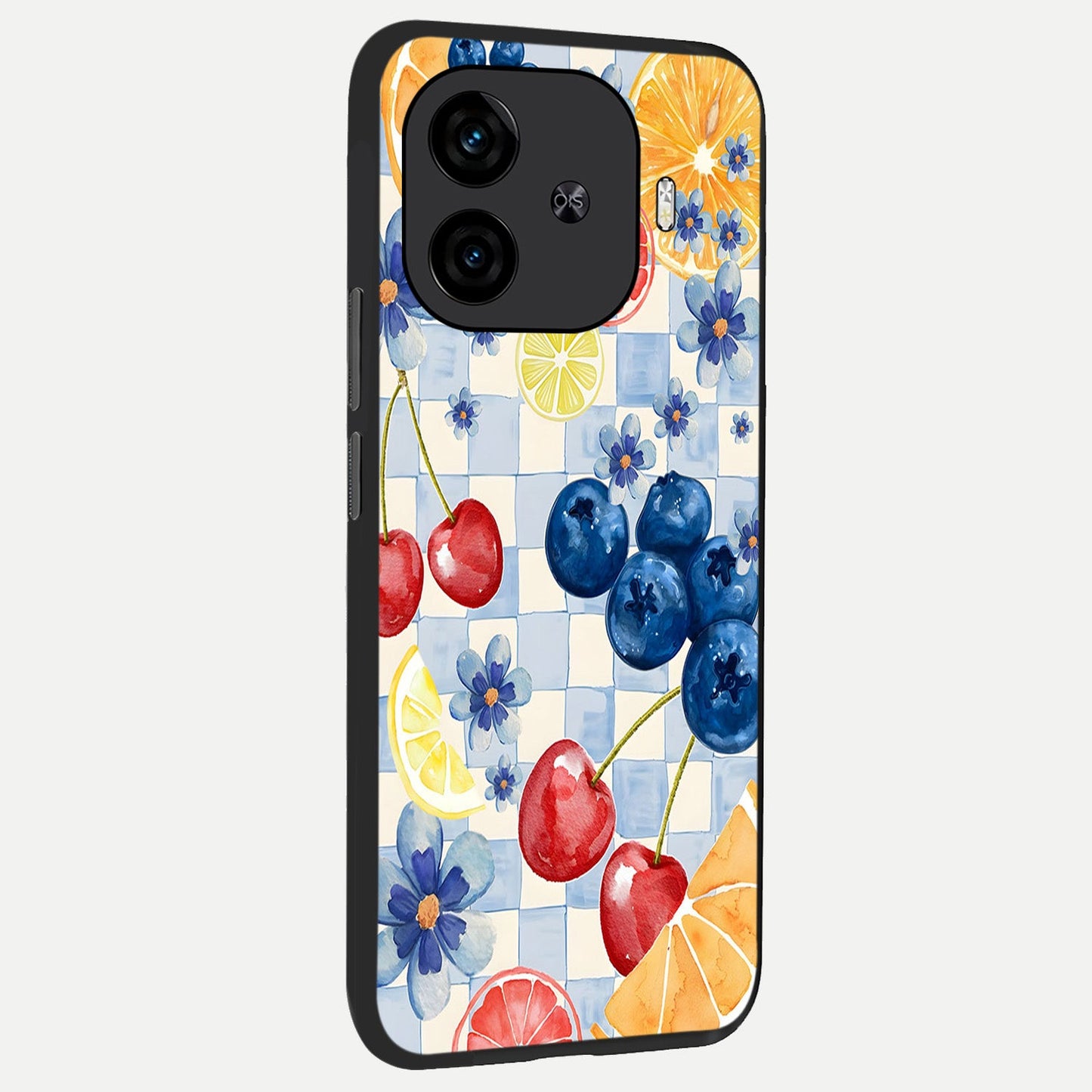  Citrus Bloom Joy back cover for  iQOO Z9 Turbo slim fit glass case with vibrant aesthetic design