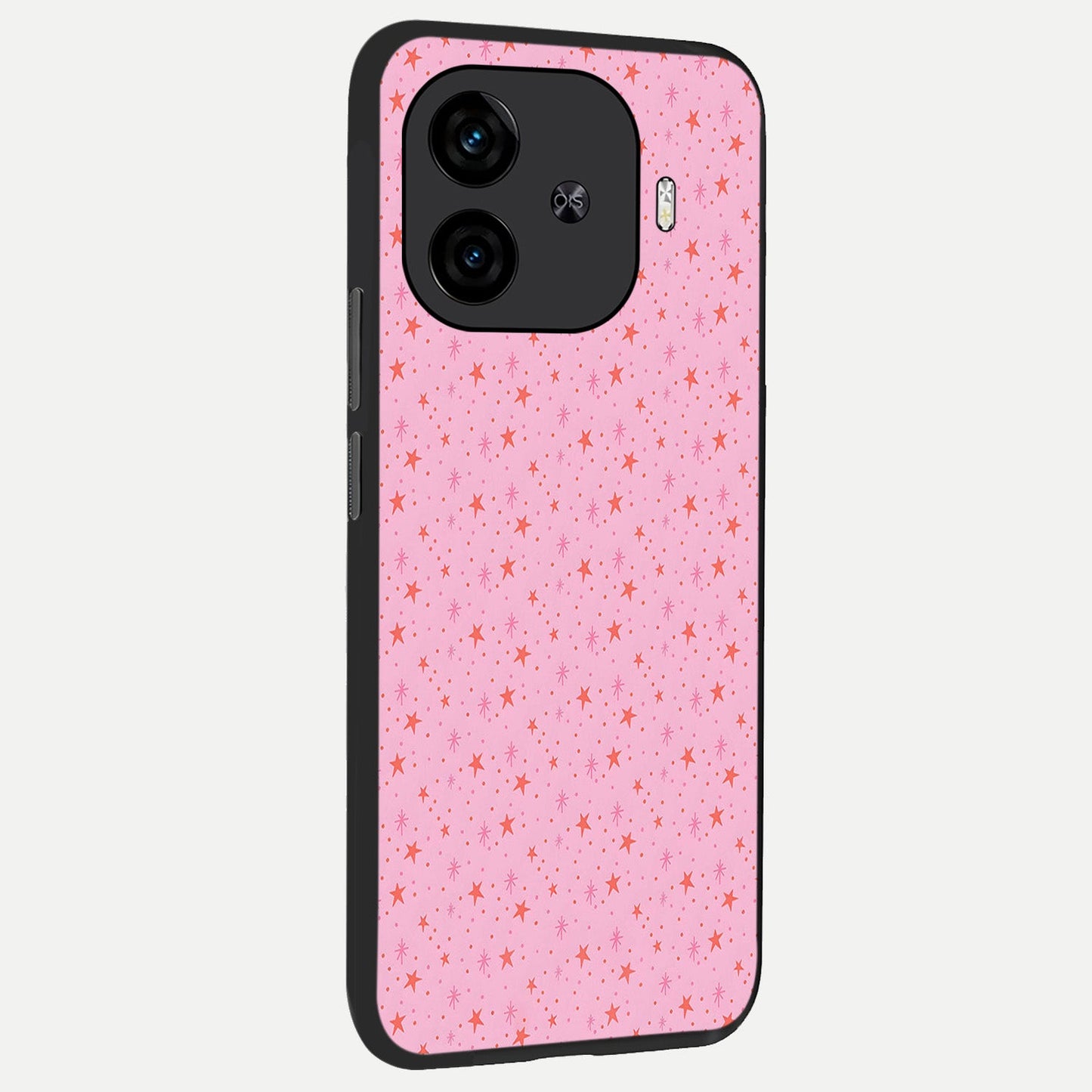  Cosmic Pink Sparkle back cover for  iQOO Z9 Turbo slim fit glass case with vibrant aesthetic design