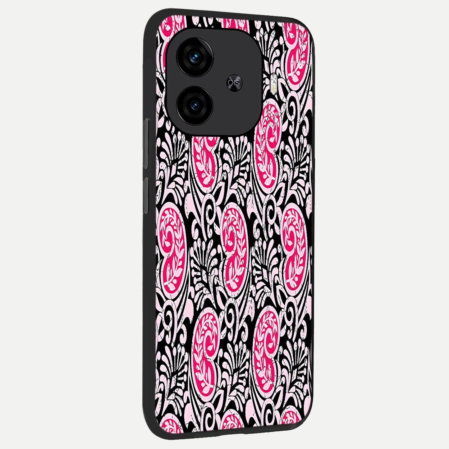  Crimson Paisley Charm back cover for  iQOO Z9 Turbo slim fit glass case with vibrant aesthetic design