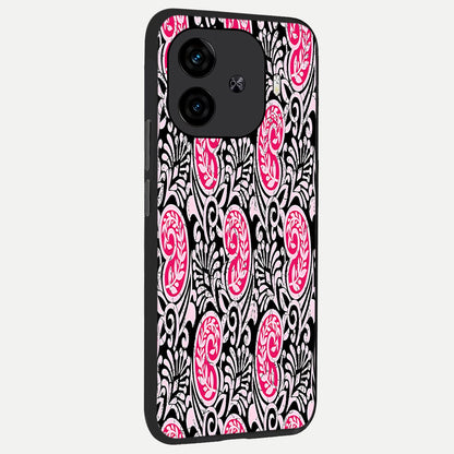  Crimson Paisley Charm back cover for  iQOO Z9 Turbo slim fit glass case with vibrant aesthetic design