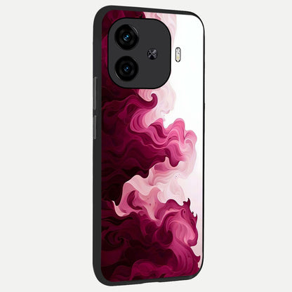  Crimson Wave Flow back cover for  iQOO Z9 Turbo slim fit glass case with vibrant aesthetic design