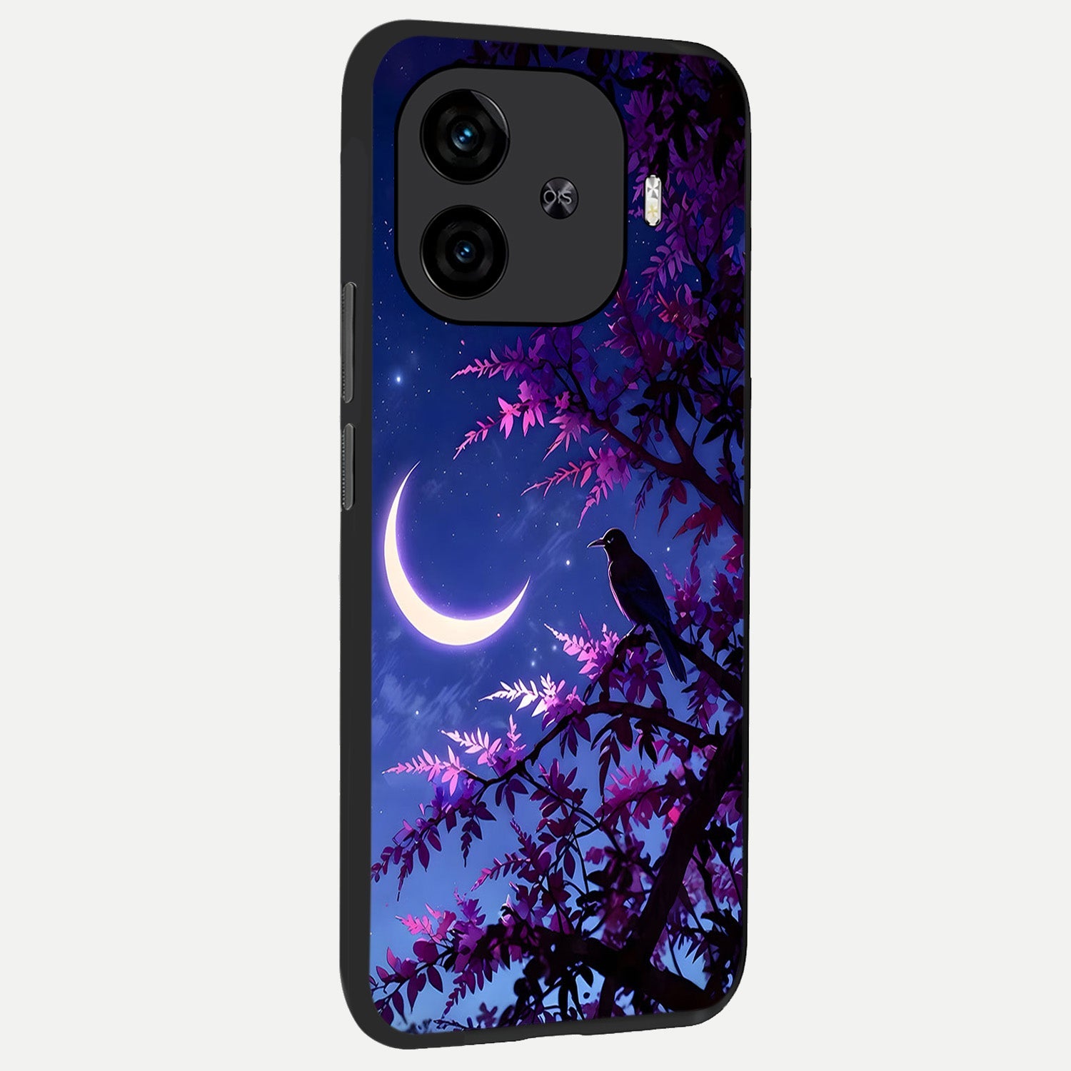  Crow And Moon Scenery back cover for  iQOO Z9 Turbo slim fit glass case with vibrant aesthetic design