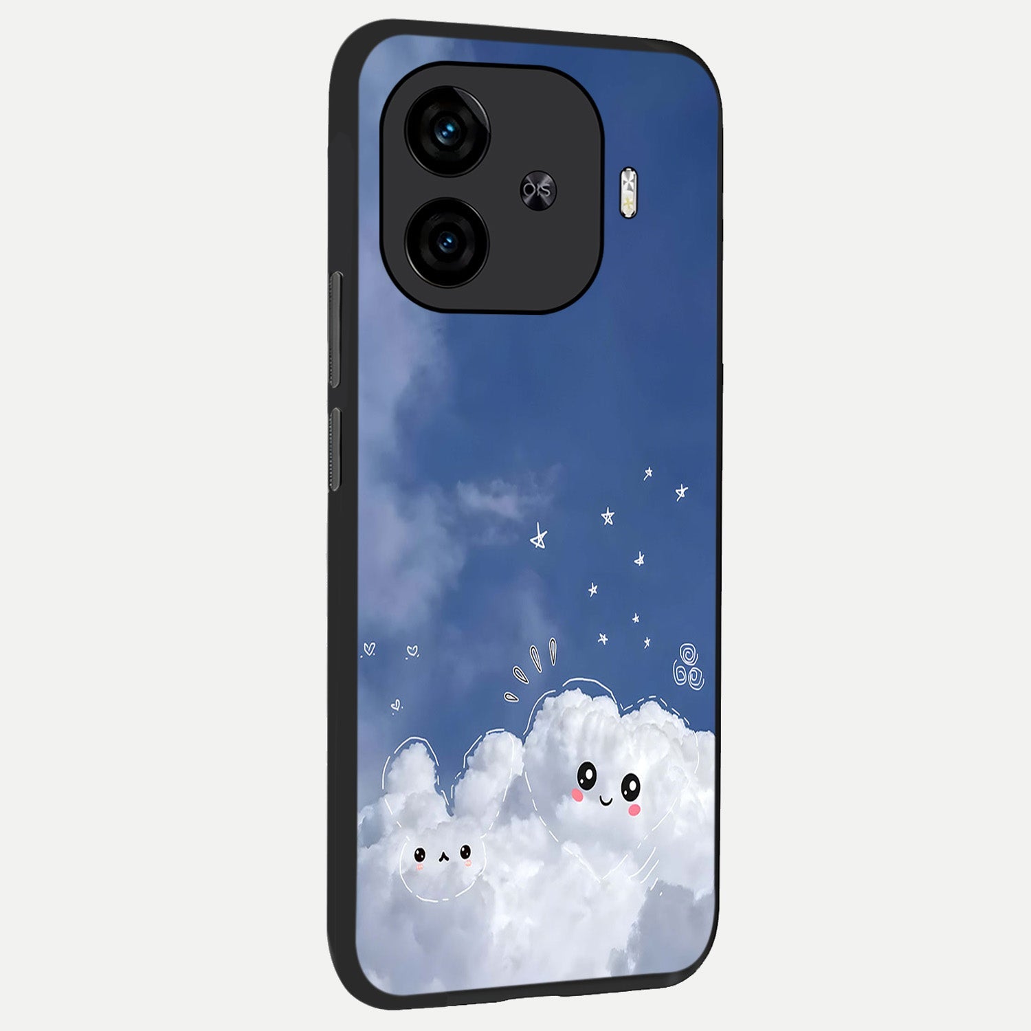  Cute Blossom Cloud back cover for  iQOO Z9 Turbo slim fit glass case with vibrant aesthetic design