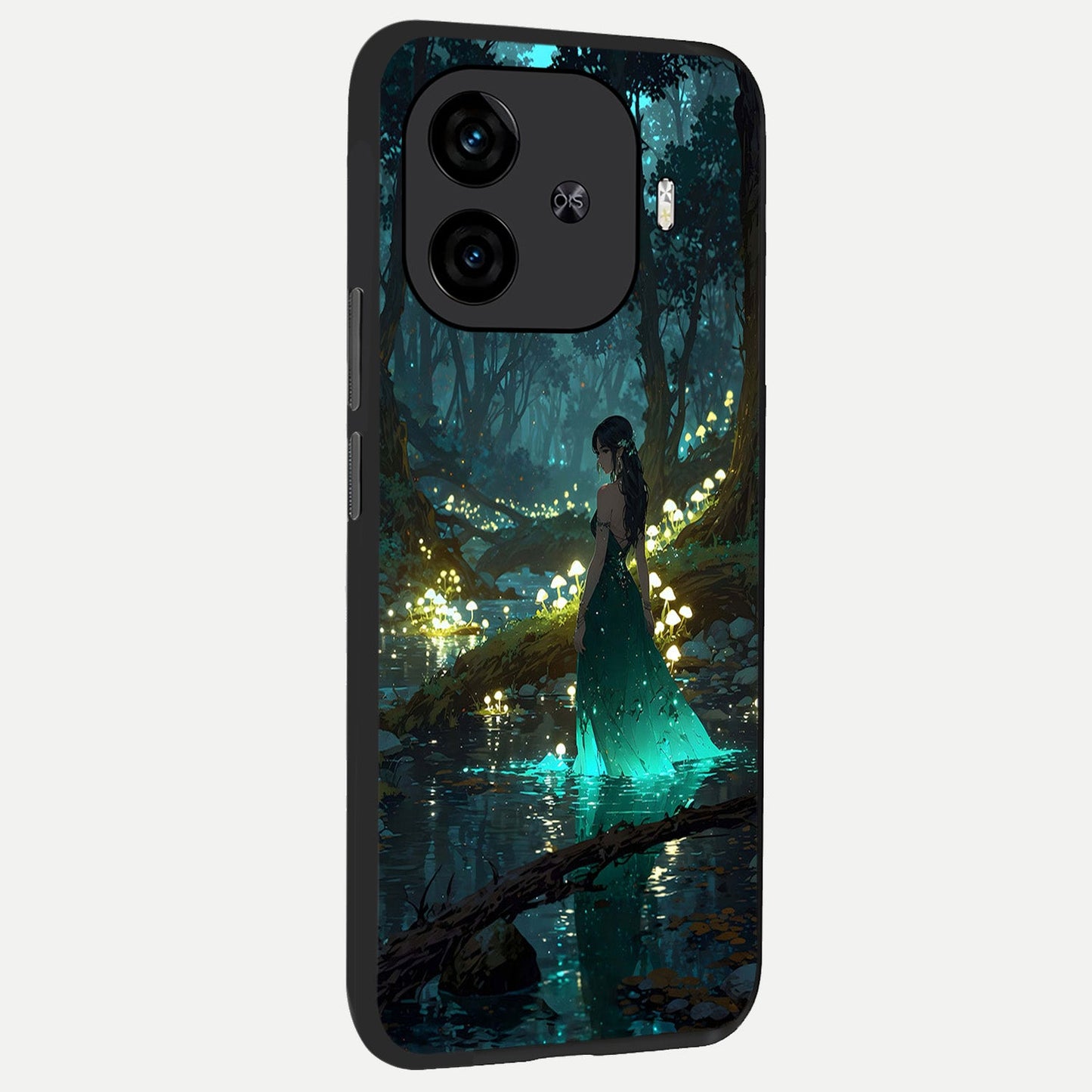  Enchanted Forest Glow back cover for  iQOO Z9 Turbo slim fit glass case with vibrant aesthetic design