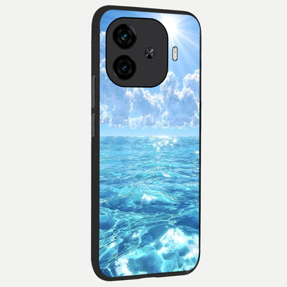  Endless Ocean Horizon back cover for  iQOO Z9 Turbo slim fit glass case with vibrant aesthetic design