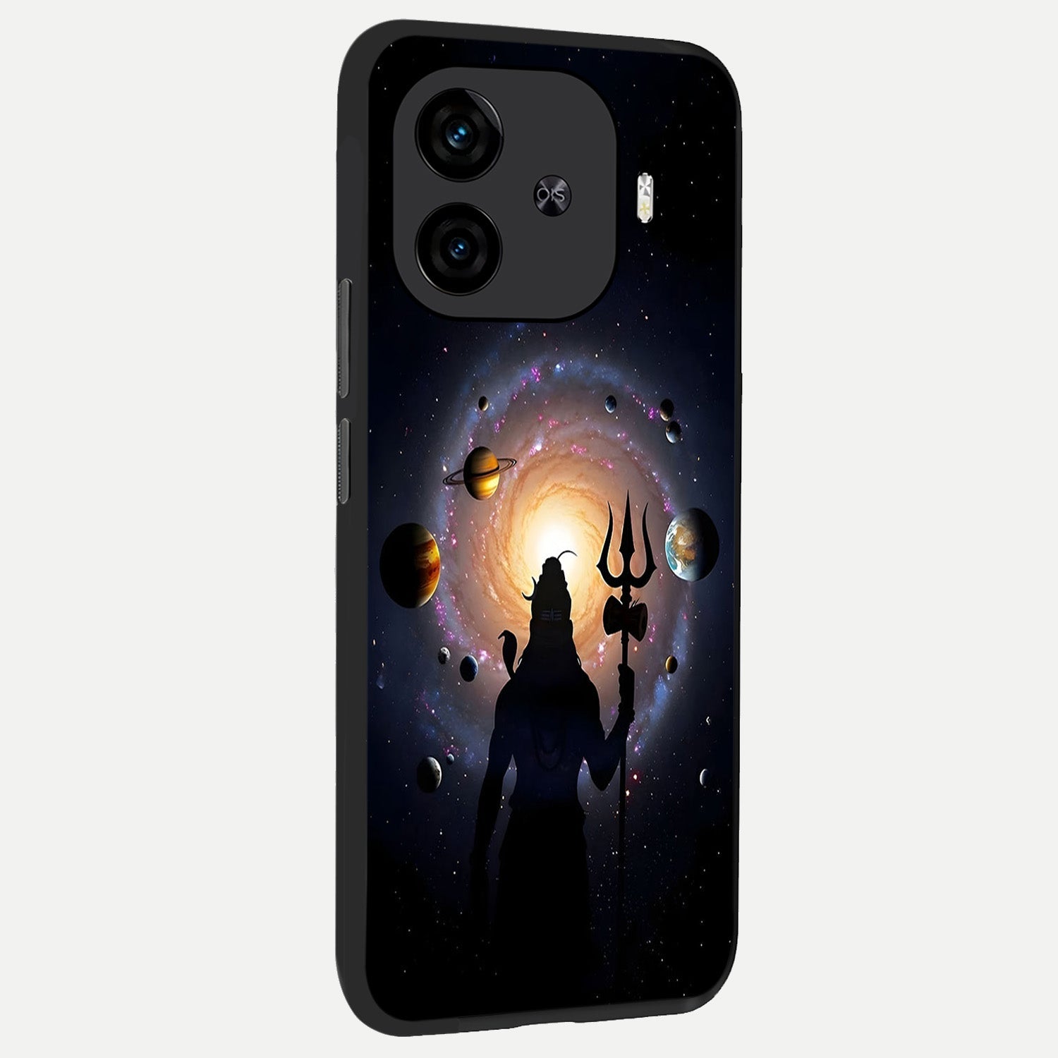  Galactic Shiva Vision back cover for  iQOO Z9 Turbo slim fit glass case with vibrant aesthetic design