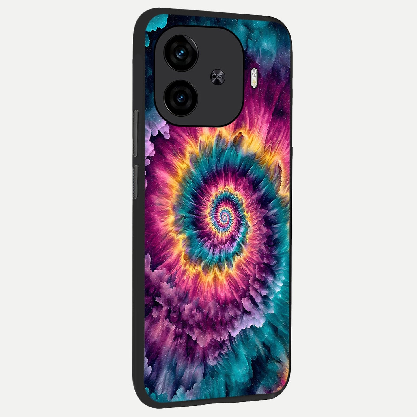  Galactic Spiral Burst back cover for  iQOO Z9 Turbo slim fit glass case with vibrant aesthetic design