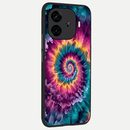  Galactic Spiral Burst back cover for  iQOO Z9 Turbo slim fit glass case with vibrant aesthetic design