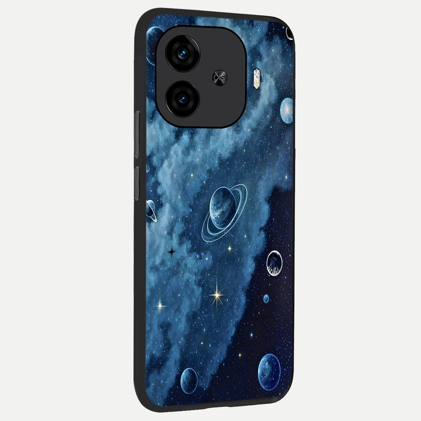  Galaxy Dream Space back cover for  iQOO Z9 Turbo slim fit glass case with vibrant aesthetic design