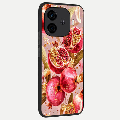  Golden Bloom Glow back cover for  iQOO Z9 Turbo slim fit glass case with vibrant aesthetic design