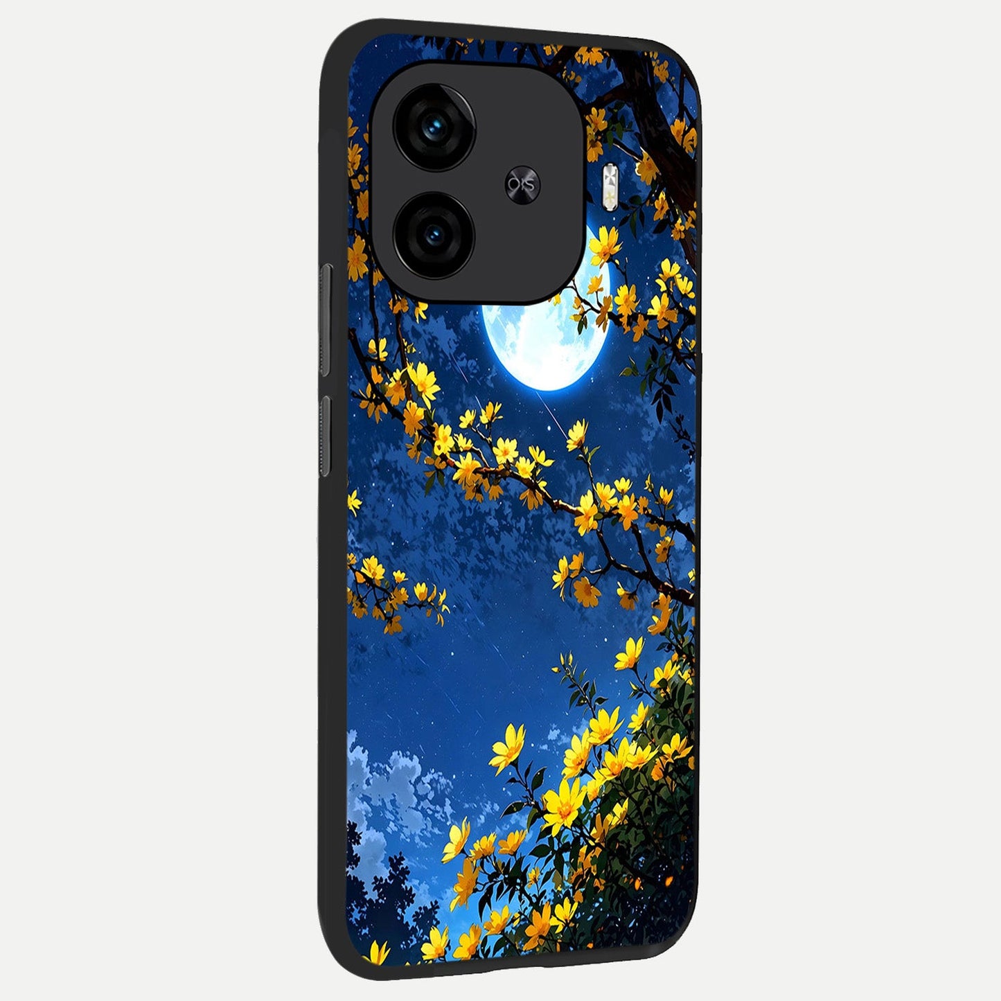  Golden Night Glow back cover for  iQOO Z9 Turbo slim fit glass case with vibrant aesthetic design