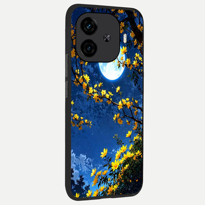  Golden Night Glow back cover for  iQOO Z9 Turbo slim fit glass case with vibrant aesthetic design