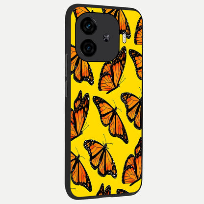  Golden Wing Flight back cover for  iQOO Z9 Turbo slim fit glass case with vibrant aesthetic design