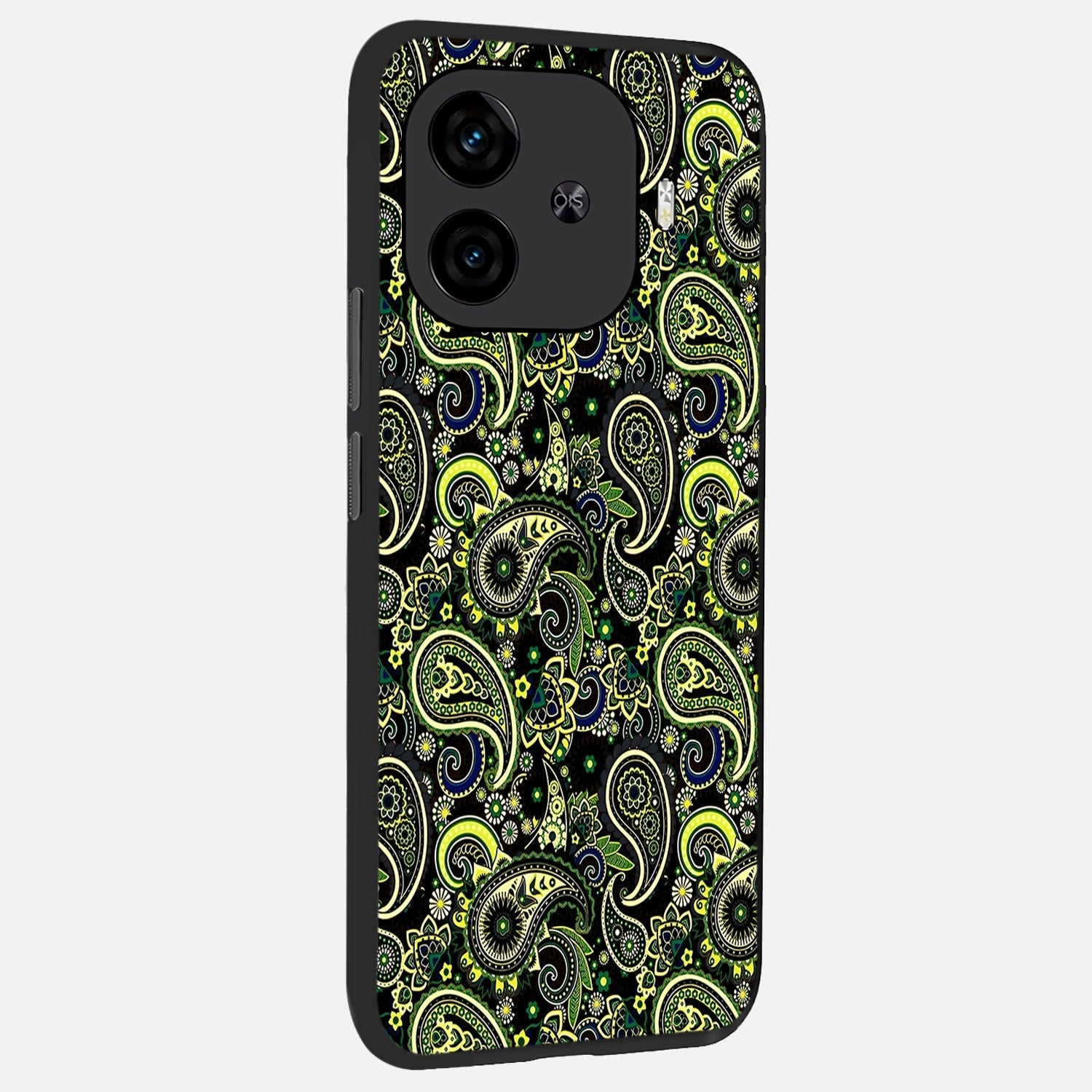  Green Lemon back cover for  iQOO Z9 Turbo slim fit glass case with vibrant aesthetic design
