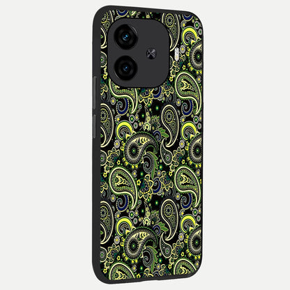  Green Lemon back cover for  iQOO Z9 Turbo slim fit glass case with vibrant aesthetic design