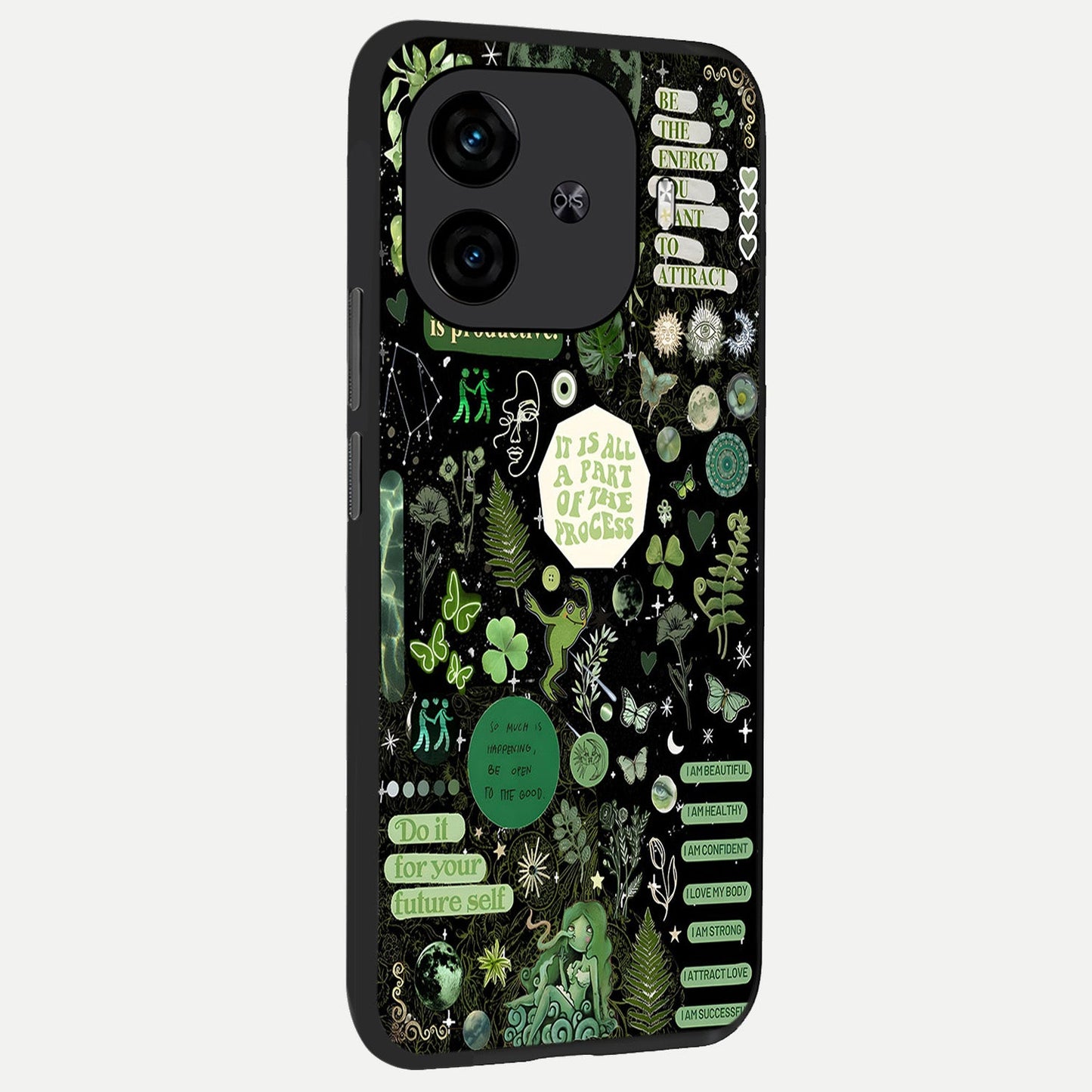  Green Mandala Pattern back cover for  iQOO Z9 Turbo slim fit glass case with vibrant aesthetic design