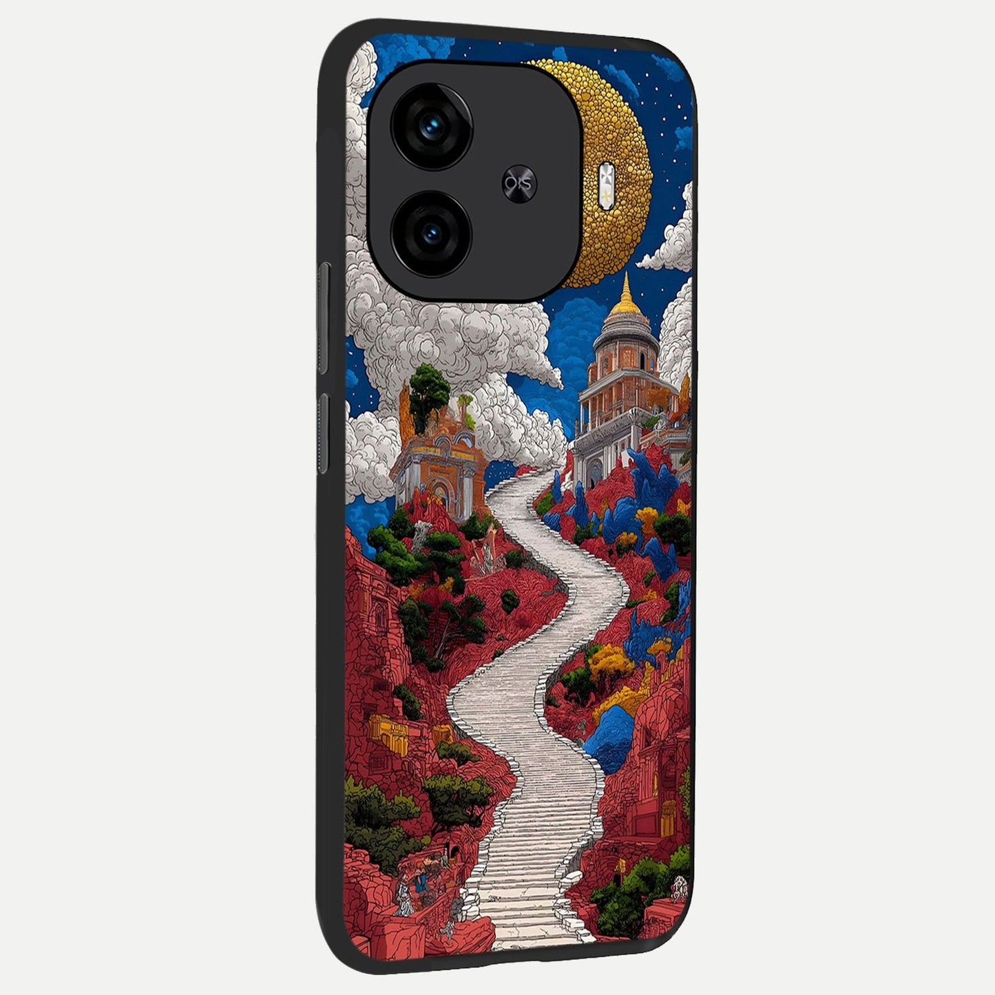  Heavenly Moon Path back cover for  iQOO Z9 Turbo slim fit glass case with vibrant aesthetic design