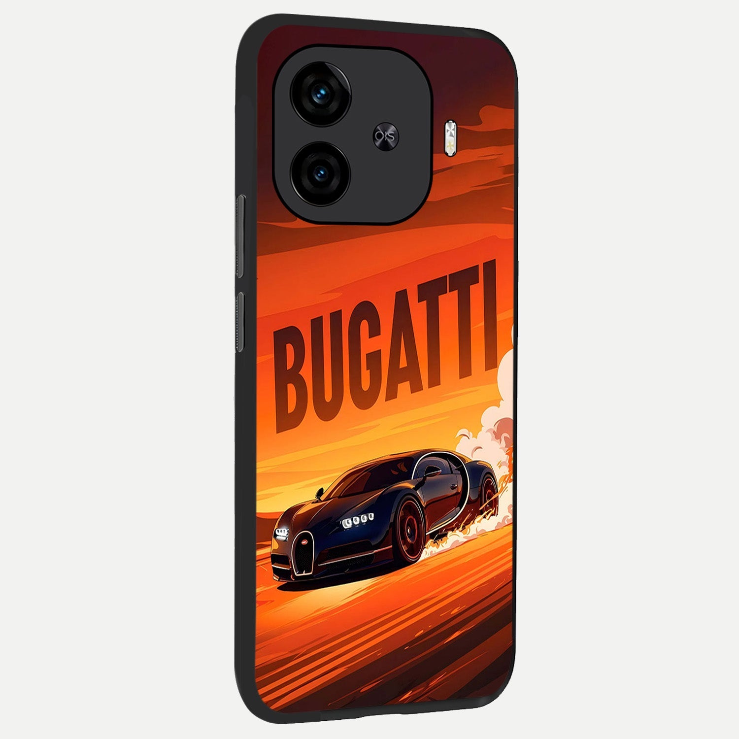  Inferno Bugatti Storm back cover for  iQOO Z9 Turbo slim fit glass case with vibrant aesthetic design