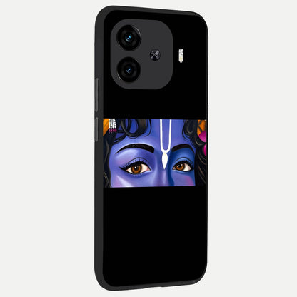  Krishna Eye back cover for  iQOO Z9 Turbo slim fit glass case with vibrant aesthetic design