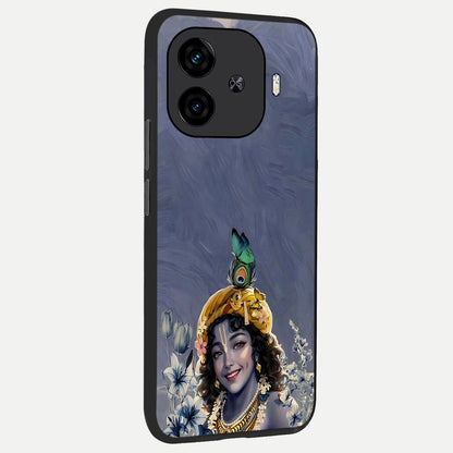  Lord Krishna back cover for  iQOO Z9 Turbo slim fit glass case with vibrant aesthetic design