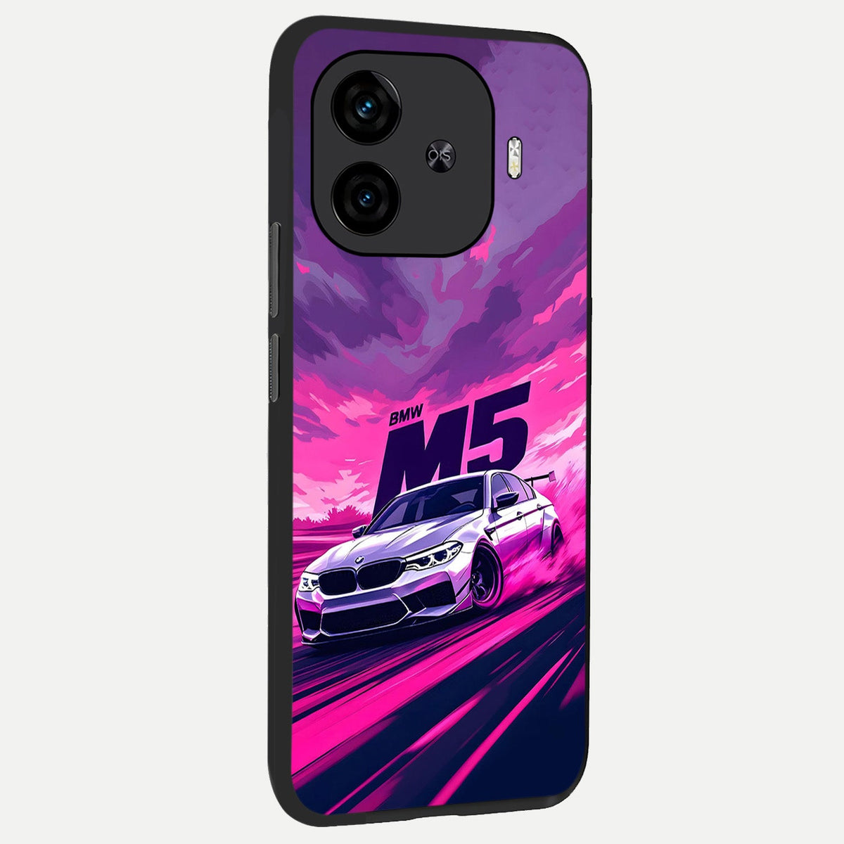  MS Neon Car back cover for  iQOO Z9 Turbo slim fit glass case with vibrant aesthetic design