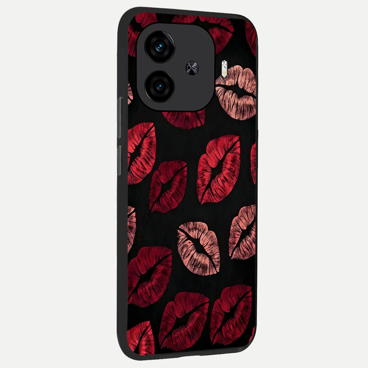  Midnight Kiss Love back cover for  iQOO Z9 Turbo slim fit glass case with vibrant aesthetic design